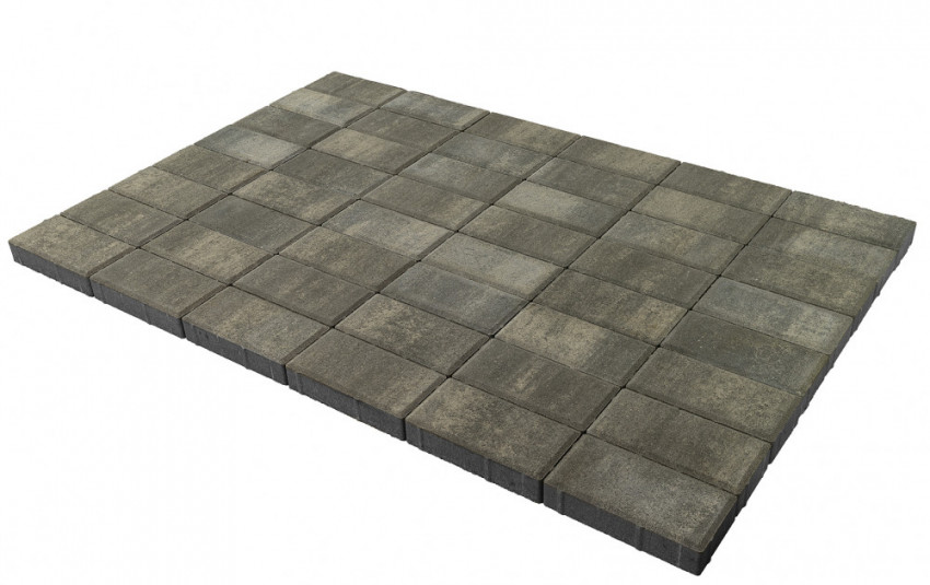 BRAER Тротуарная плитка Прямоугольник ColorMix Туман 200х100х40мм двухслойный 19,44м2/пд купить в Санкт-Петербурге