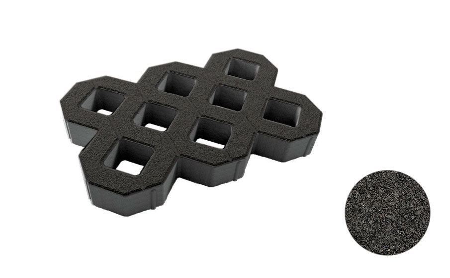 Б.1.ГР.8 Плитка бетонная тротуарная (однослойная) "Газонная решетка" Стандарт (гладкий) черный 9.6м2 купить в Санкт-Петербурге