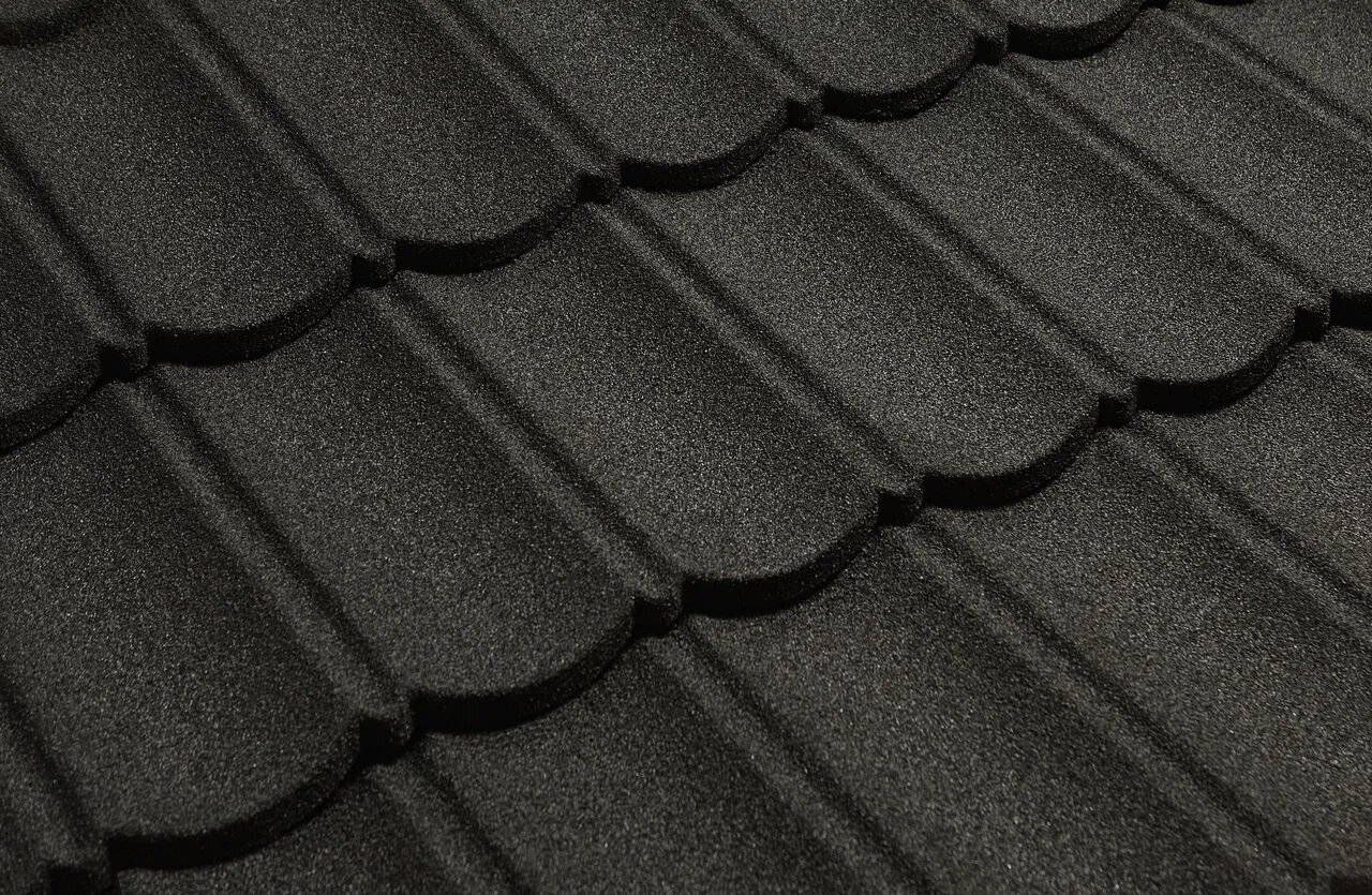 Черепица композитная 0.40мм 1340х420мм CM ROOF BOND BLACK (черный) купить в Санкт-Петербурге