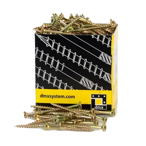 Упаковка шурупов конструкционных Domax CS TX25 5.0x100/60 Желтый цинк, потай 100шт/уп купить в Санкт-Петербурге