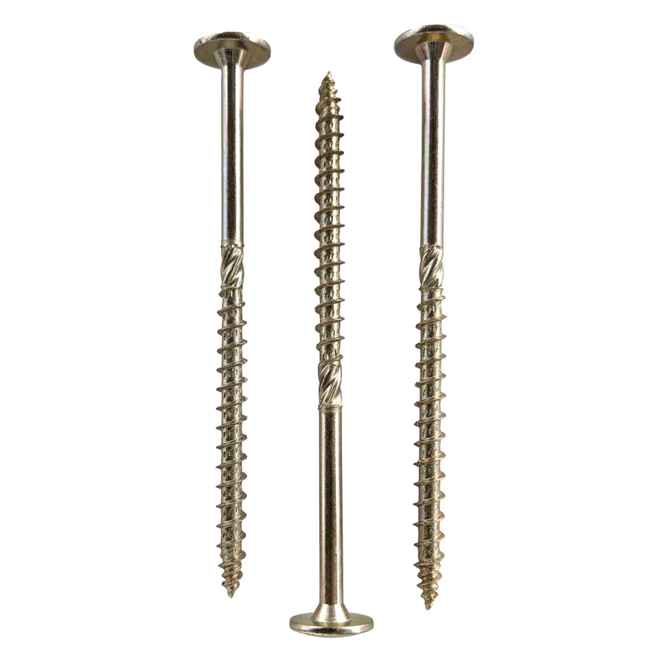 Упаковка шурупов конструкционных Domax CT TX40 8.0x120/80 Желтый цинк, тарелка 50шт/уп купить в Санкт-Петербурге