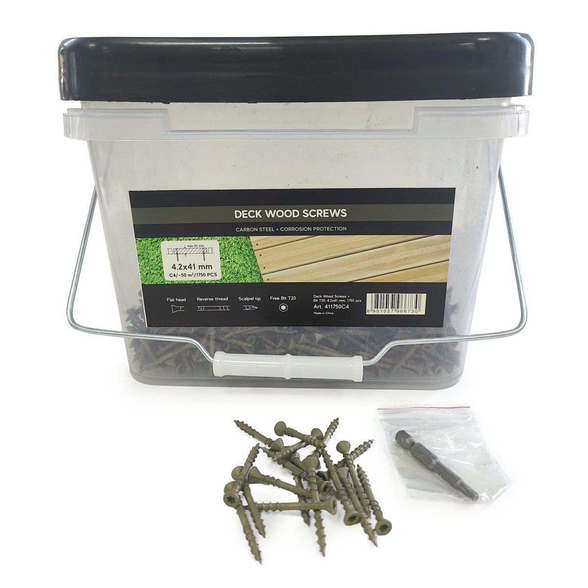 Упаковка саморезов Deck Wood Screws C4 T20 41х4.2 мм 1750шт/уп купить в Санкт-Петербурге