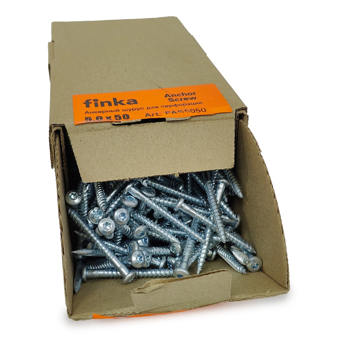 Упаковка шурупов для перфорации FINKA Anchor Screw TX20 5.0х50 цинк 500шт/уп купить в Санкт-Петербурге