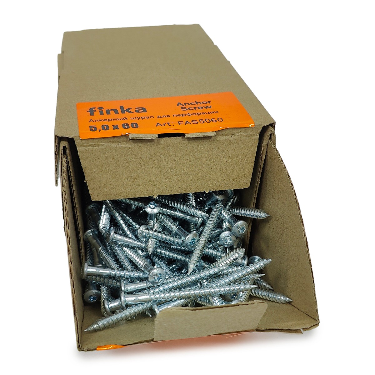 Упаковка шурупов для перфорации FINKA Anchor Screw TX20 5.0х60 цинк 200шт/уп купить в Санкт-Петербурге