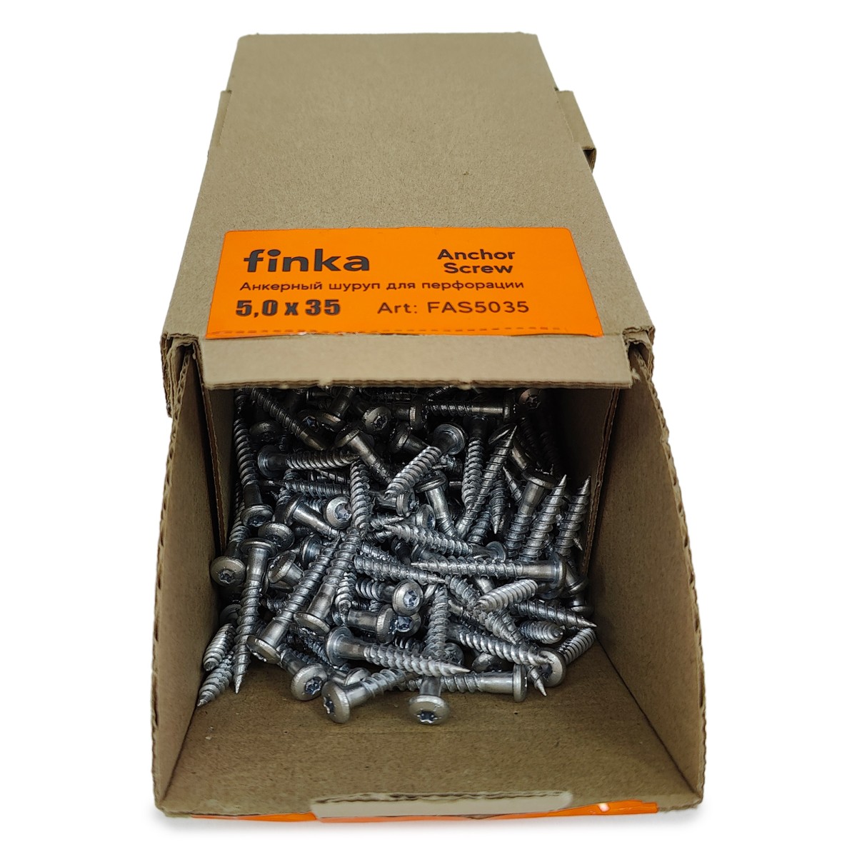 Упаковка шурупов для перфорации FINKA Anchor Screw TX20 5.0х35 цинк 500шт/уп купить в Санкт-Петербурге