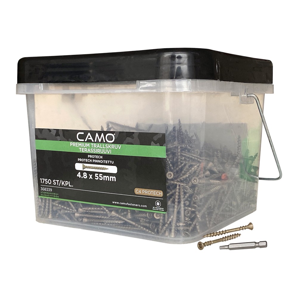 Упаковка саморезов CAMO PREMIUM DECKING SCREW PROTECH C4 T20 55х4.8 мм 1750шт/уп купить в Санкт-Петербурге
