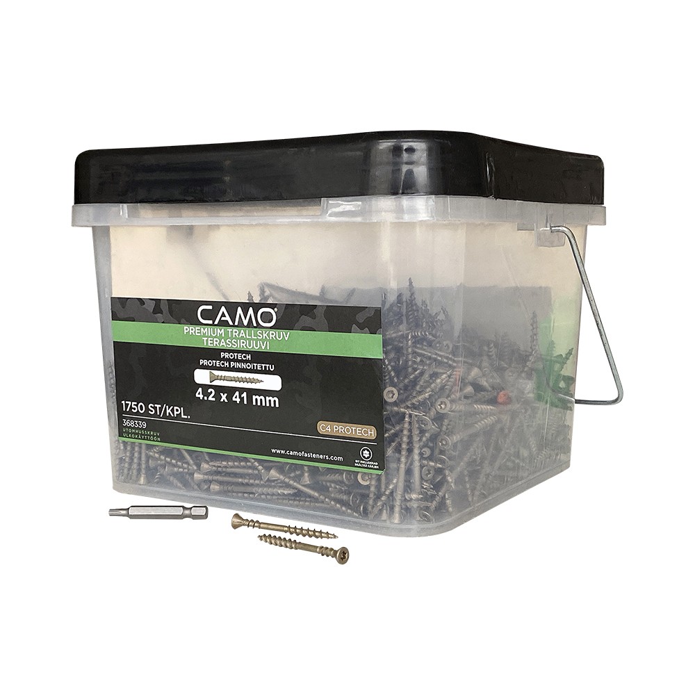 Упаковка саморезов CAMO PREMIUM DECKING SCREW PROTECH C4 T20 41х4.5 мм 1750шт/уп купить в Санкт-Петербурге