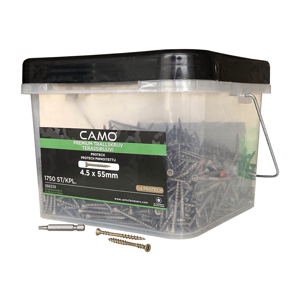 Упаковка саморезов CAMO PREMIUM DECKING SCREW PROTECH C4 T20 55х4.5 мм 1750шт/уп купить в Санкт-Петербурге