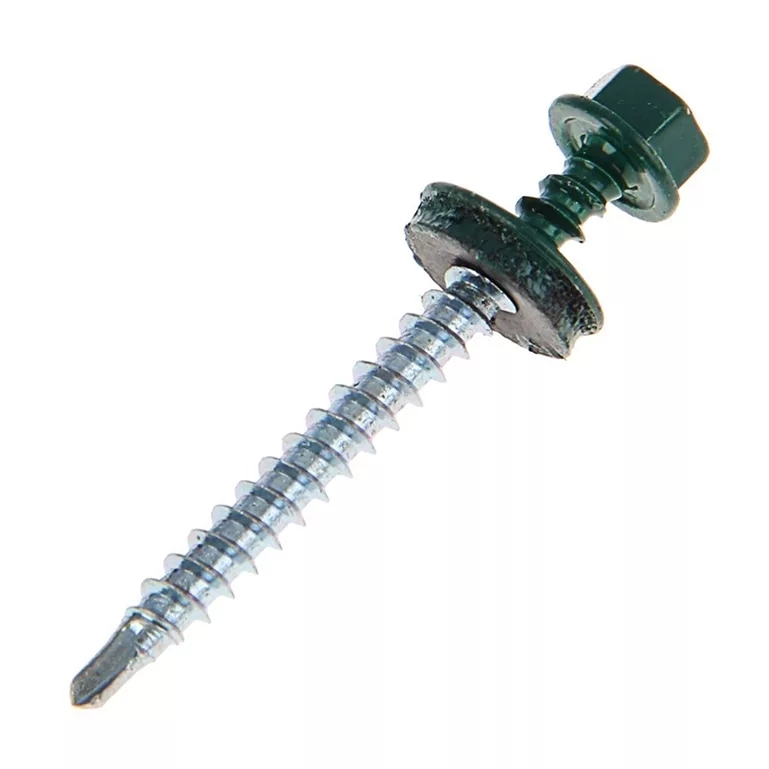 Саморезы кровельные окрашенные 100шт./упак. шестигранная головка, шайба ЕПДМ  Daxmer D4.8*65-70мм купить в Санкт-Петербурге