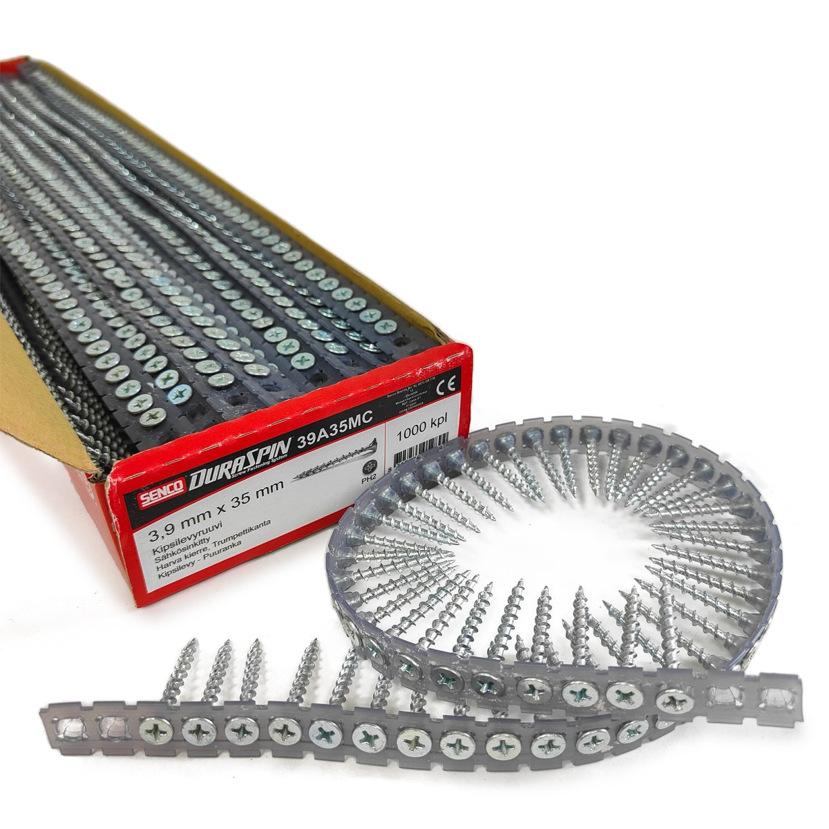 Упаковка ленточных саморезов Senco PH2 3.9х35мм Цинк, ГКЛ-металл 1000шт/уп купить в Санкт-Петербурге