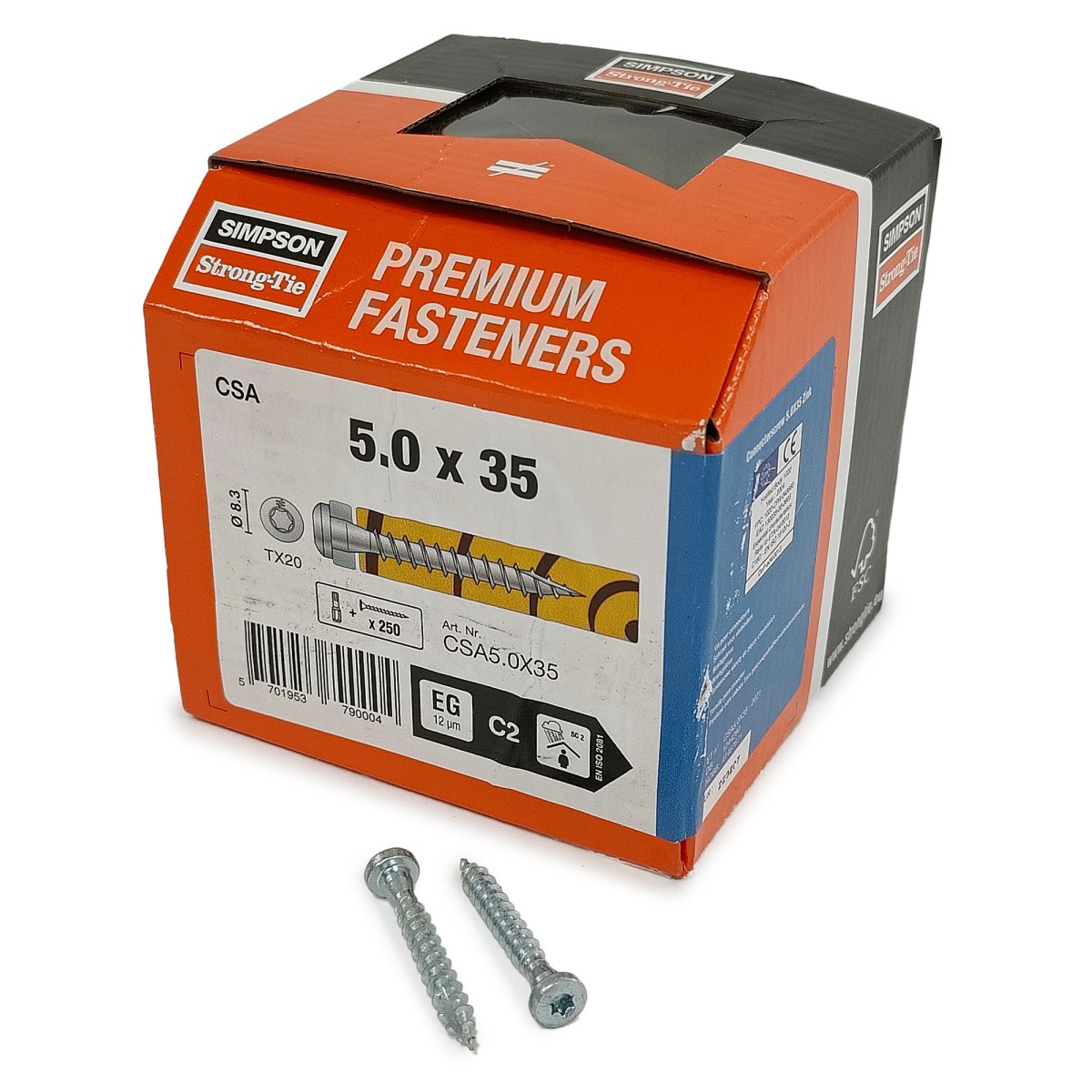 Упаковка шурупов для перфорации Simpson CSA 5,0х35мм 250шт/уп купить в Санкт-Петербурге