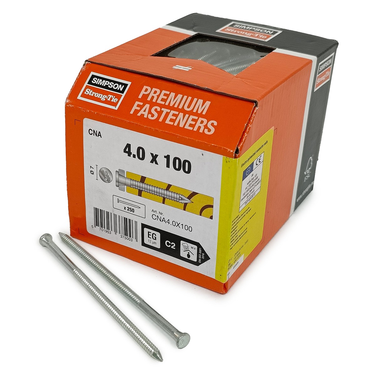 Упаковка гвоздей для перфорации Simpson CNA 4.0х100мм цинк 250шт/уп купить в Санкт-Петербурге