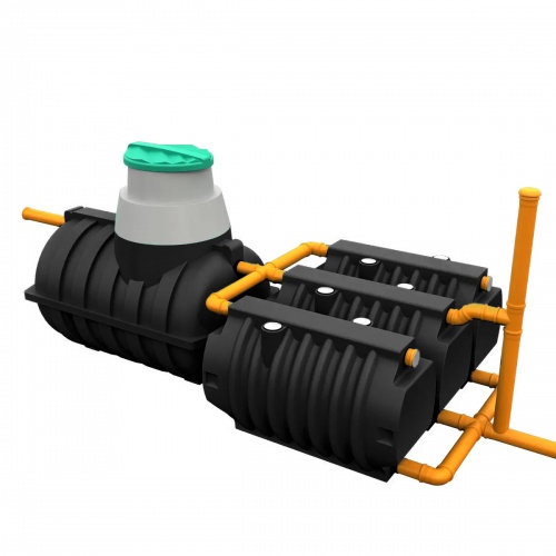 Комплект автономной канализации "Rostok" Загородная Люкс чёрный купить в Санкт-Петербурге