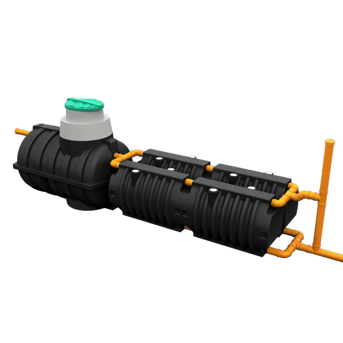 Комплект автономной канализации "Rostok" Коттеджная Люкс чёрный купить в Санкт-Петербурге