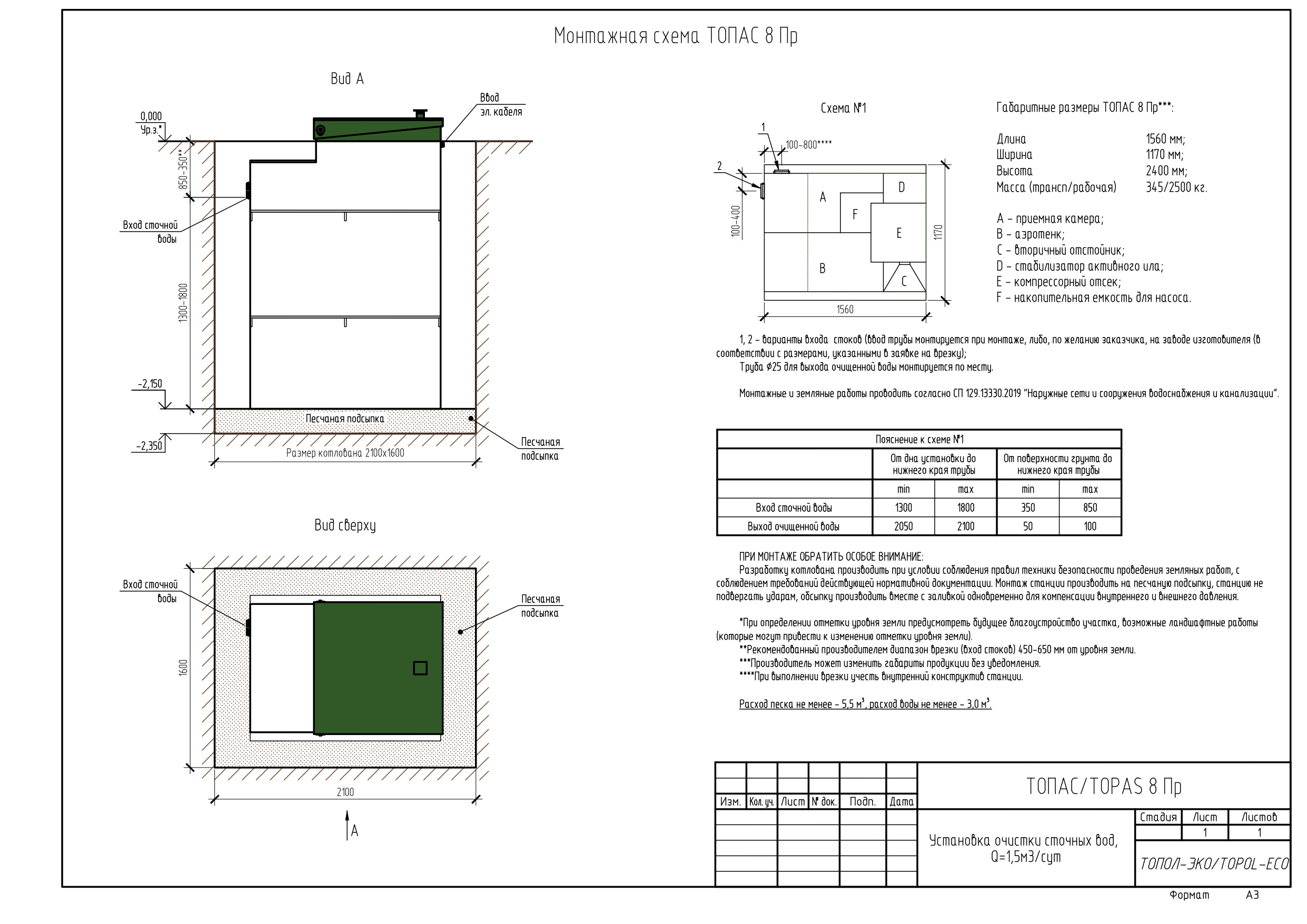 Автономная канализация ТОПАС 8 ПР купить в Санкт-Петербурге