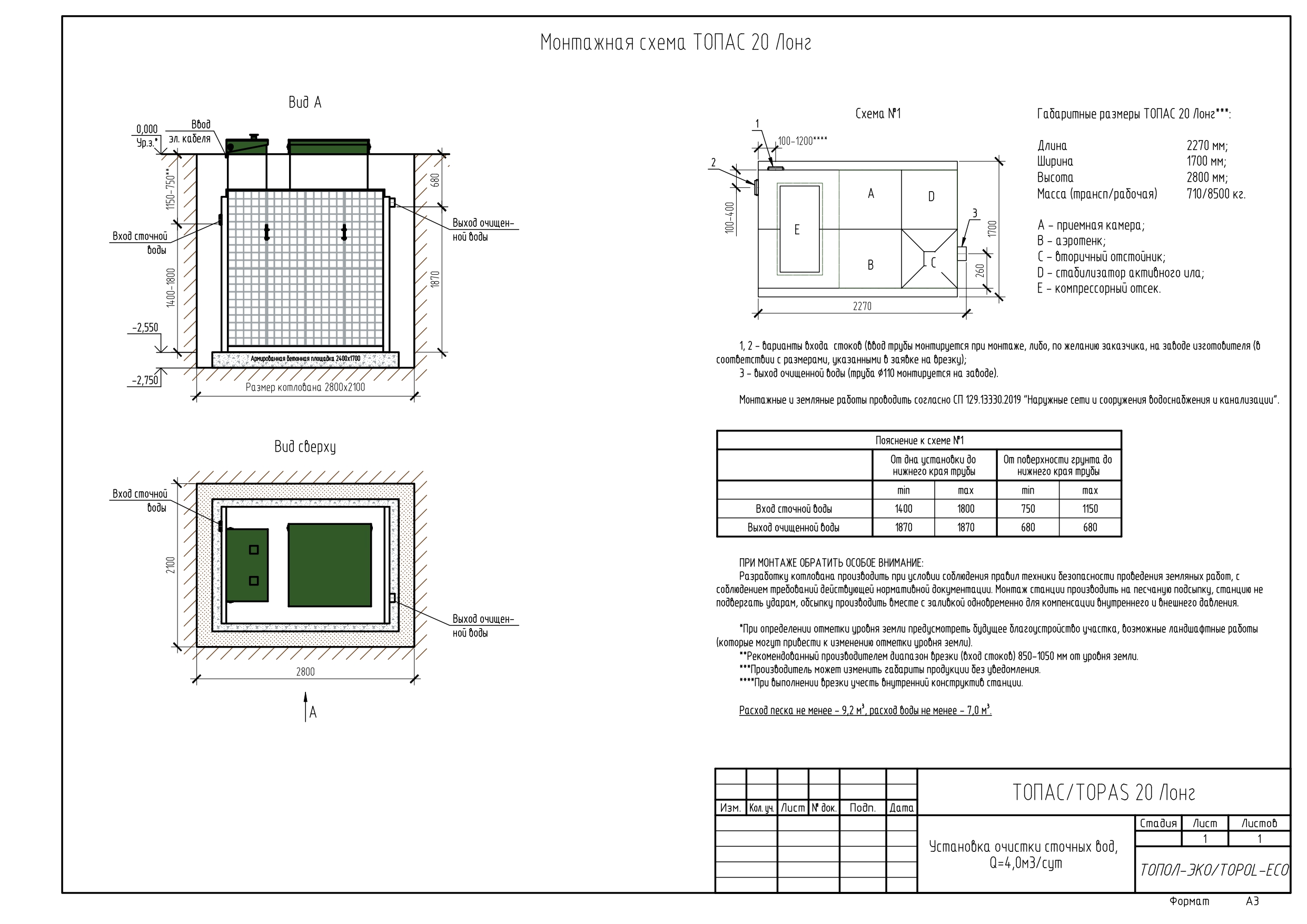 Автономная канализация ТОПАС 20 ЛОНГ купить в Санкт-Петербурге