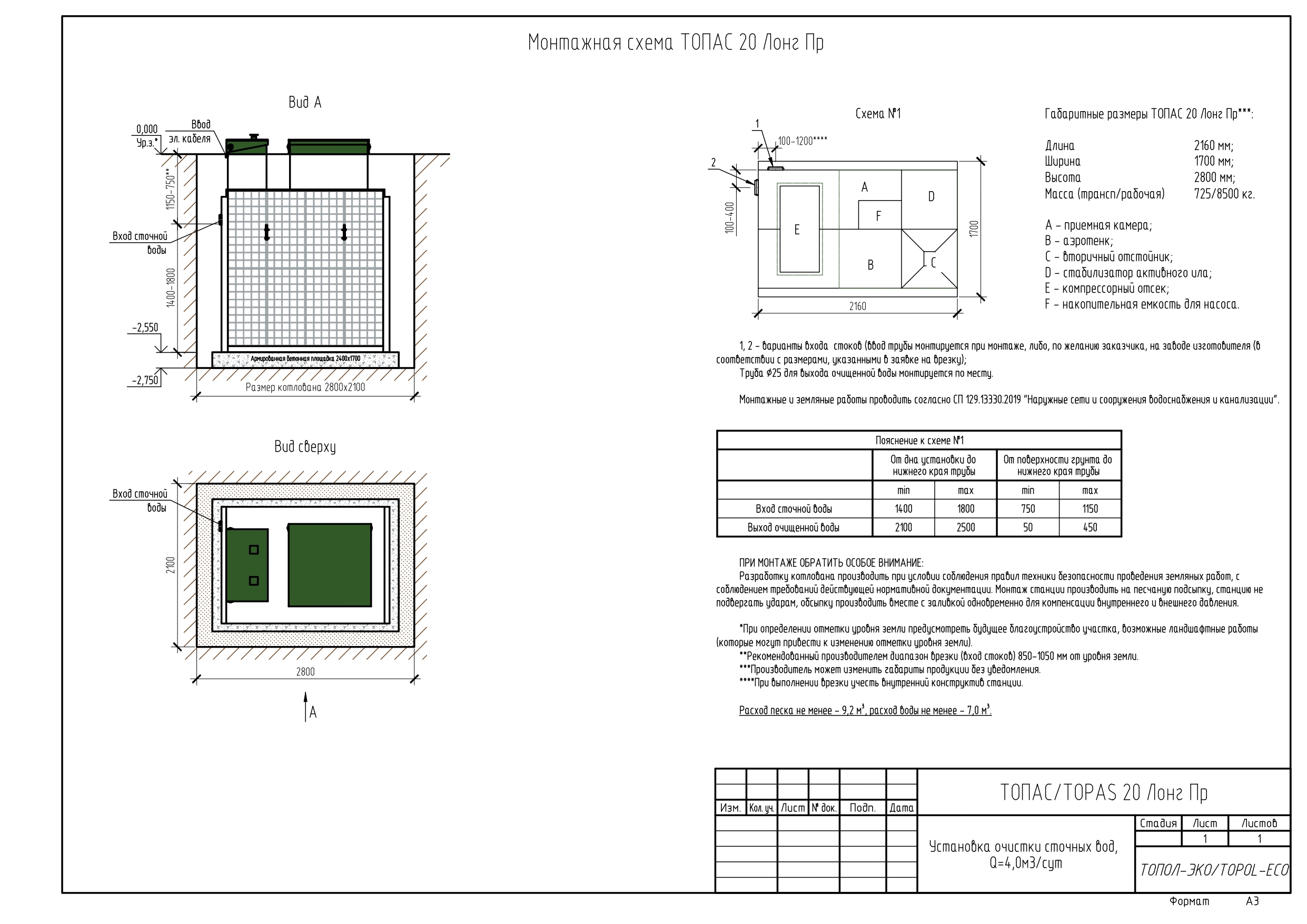 Автономная канализация ТОПАС 20 ПР ЛОНГ купить в Санкт-Петербурге