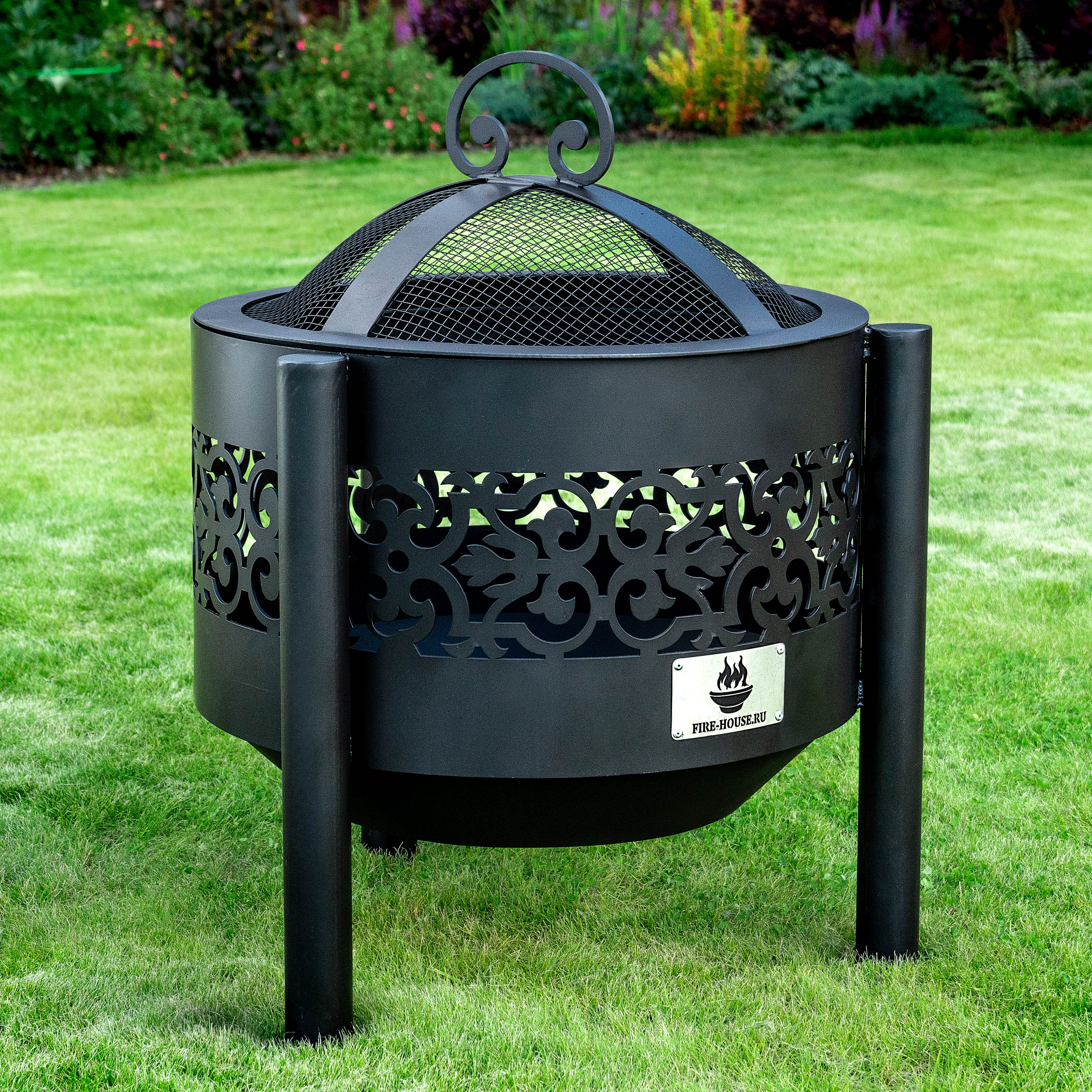 Костровая чаша "Ажурная" D600 на трубчатых ножках купить в Санкт-Петербурге