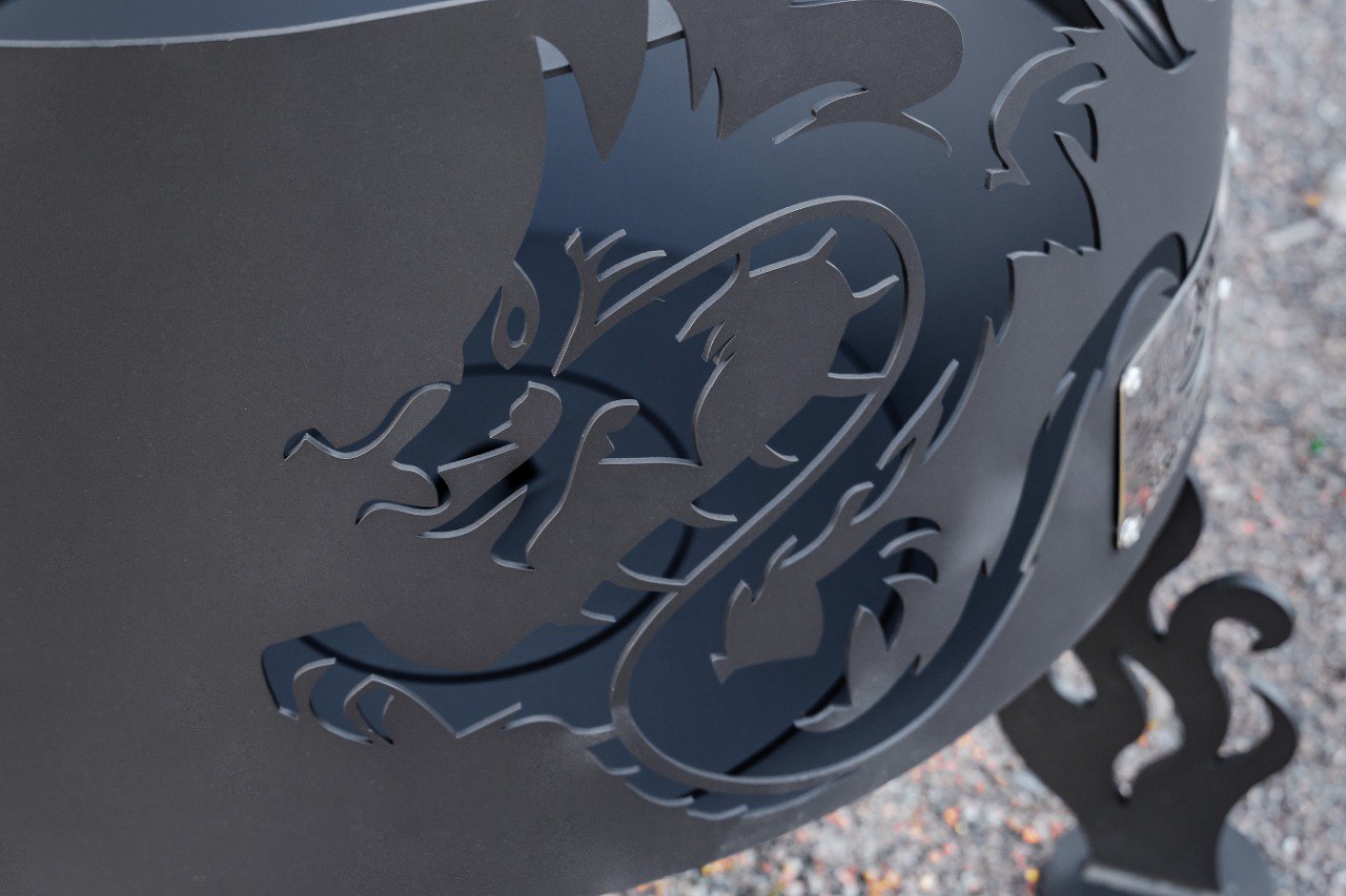 Костровая чаша "Драконы" D800 коническое дно купить в Санкт-Петербурге