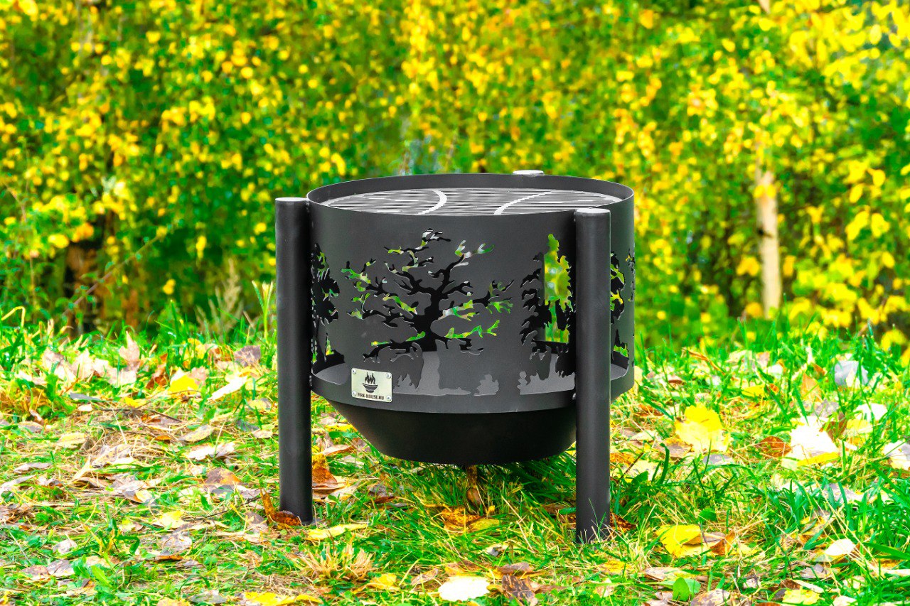 Костровая чаша "Деревья" D600 на трубчатых ножках  купить в Санкт-Петербурге