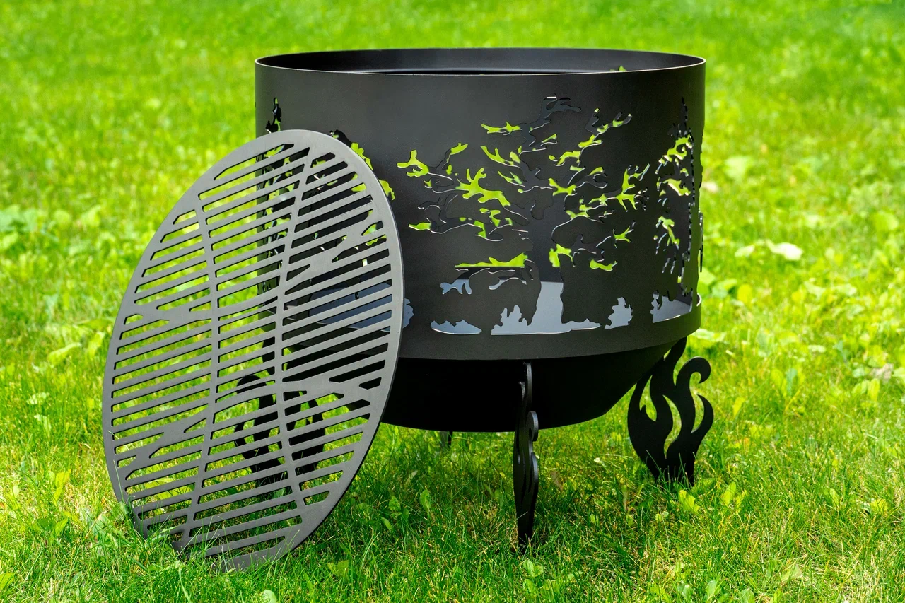 Костровая чаша "Деревья" D600 коническое дно купить в Санкт-Петербурге