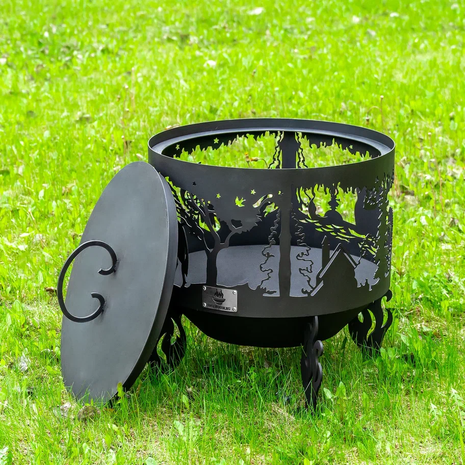 Костровая чаша "Ежик в тумане" D800 коническое дно купить в Санкт-Петербурге