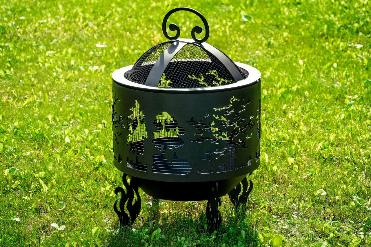 Костровая чаша "Деревья" D500 с защитной сварной сеткой  купить в Санкт-Петербурге