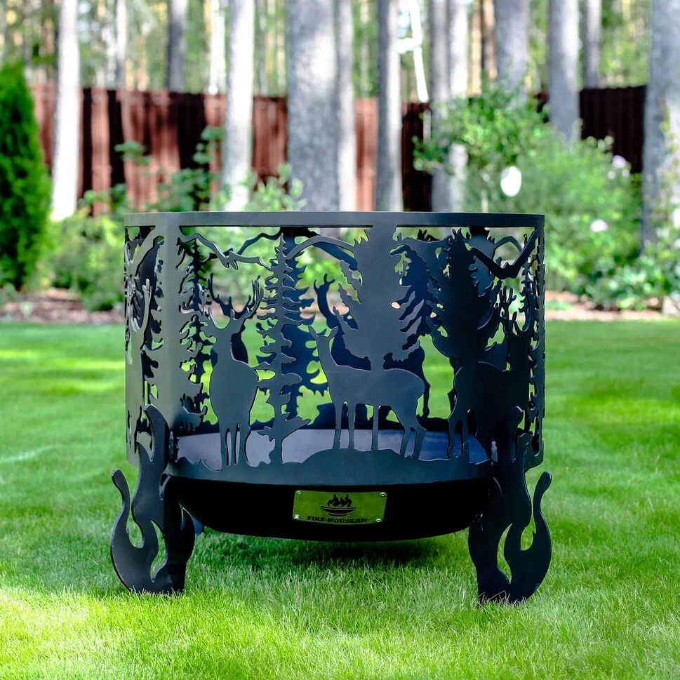 Костровая чаша "Олени" D800 коническое дно  купить в Санкт-Петербурге