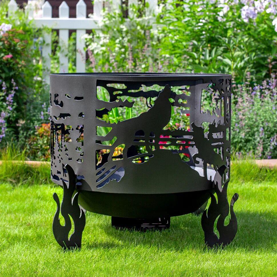 Костровая чаша "Волки" D1000 коническое дно купить в Санкт-Петербурге