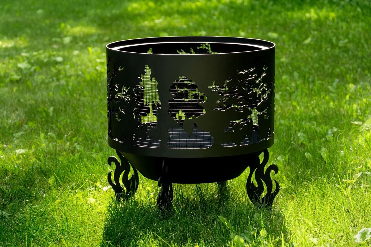 Костровая чаша "Деревья" D600 коническое дно купить в Санкт-Петербурге