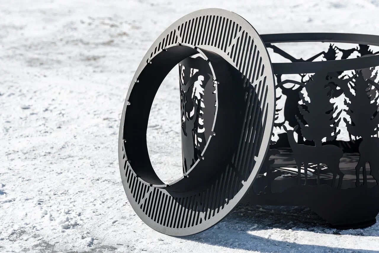 Решетка гриль D600 с кантиком для очага купить в Санкт-Петербурге