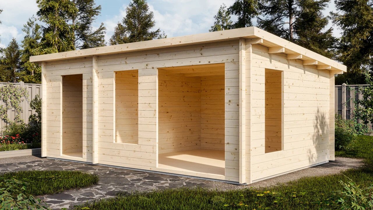Дом садовый 21 с хозблоком Стандарт (брус 44мм) ТН купить в Санкт-Петербурге