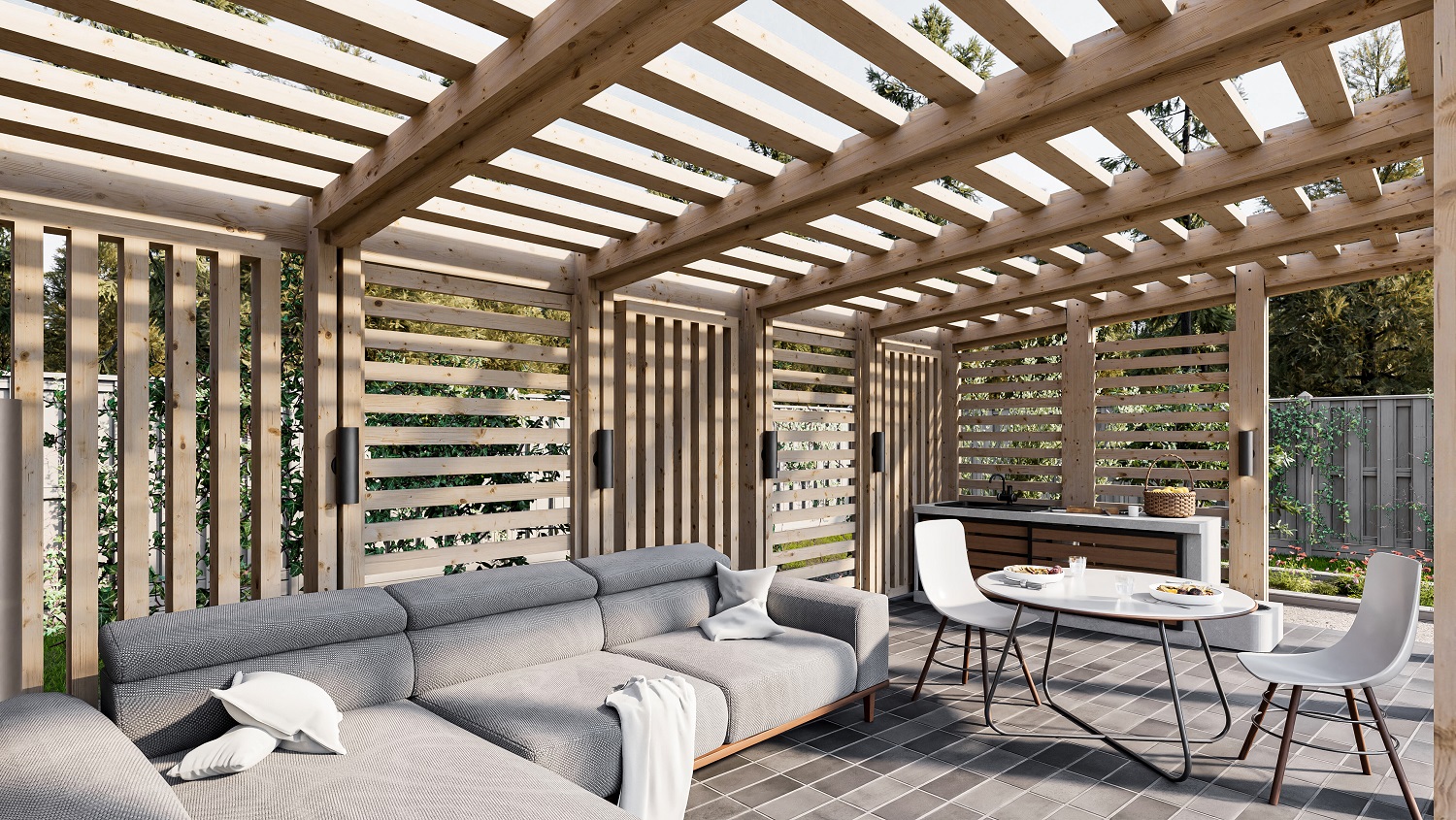 Беседка-пергола 30 (клееный брус) ТН купить в Санкт-Петербурге