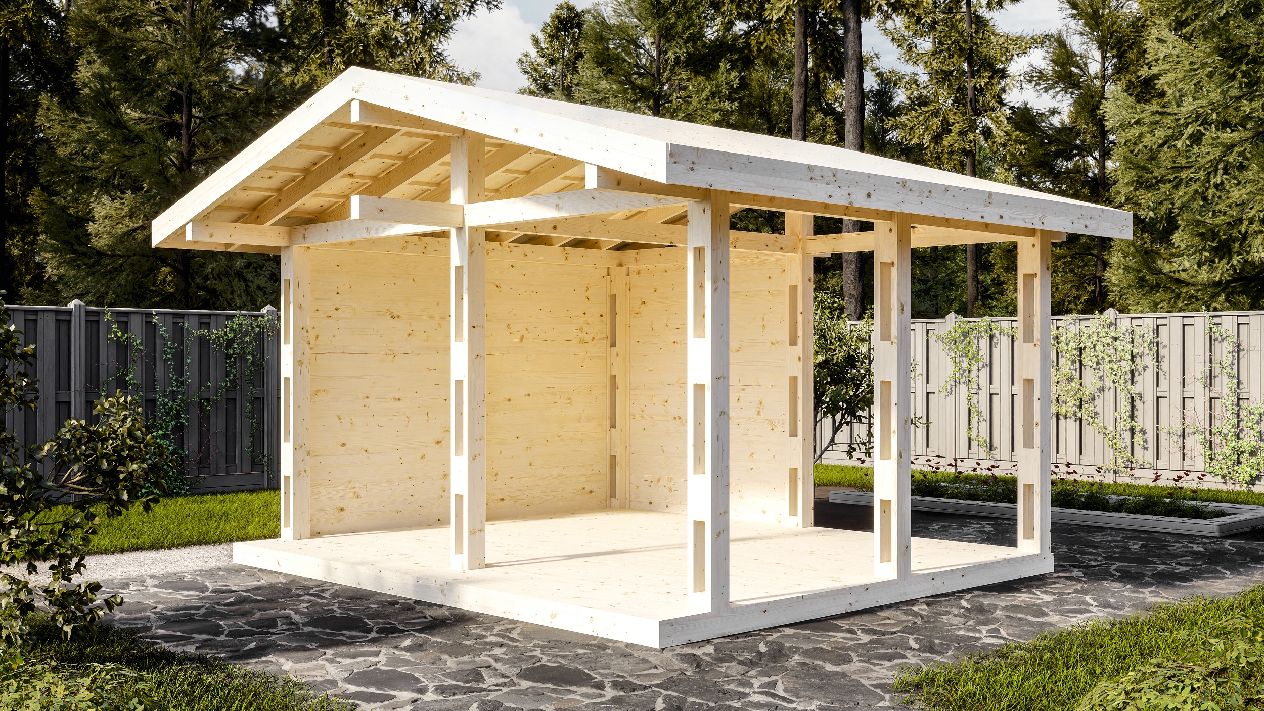 Беседка 18 двускатная Стандарт (брус 44 мм) ТН купить в Санкт-Петербурге