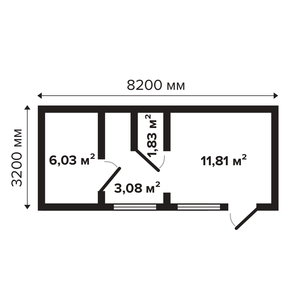 Баня 23 Стандарт (брус 44мм) ТН купить в Санкт-Петербурге
