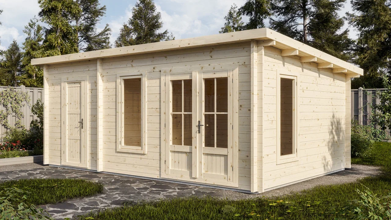 Дом садовый 21 с хозблоком Комфорт (брус 44мм) ТН купить в Санкт-Петербурге