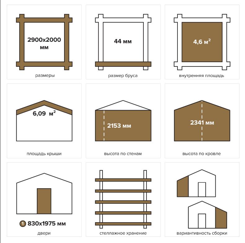 Хозблок 4 Стандарт (брус 44 мм) ТН купить в Санкт-Петербурге