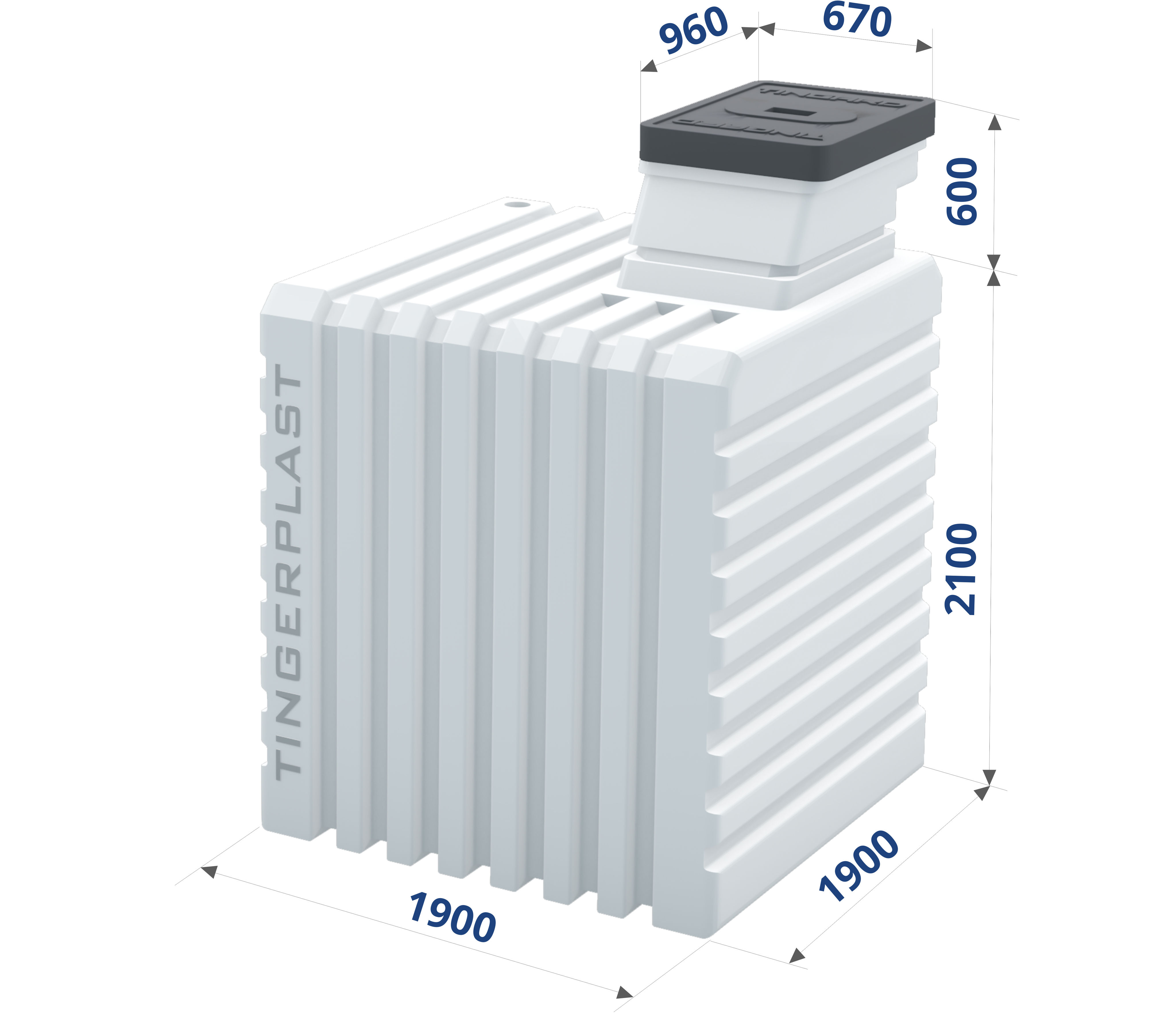 Емкость бесшовная Тингард OPTIMUM M 1900х1900х2100 (2700)мм купить в Санкт-Петербурге