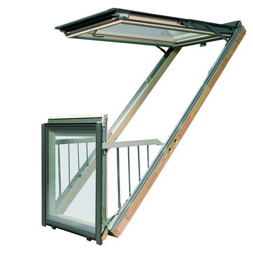 Окно-балкон с гидро-теплоизоляционным окладом Fakro (Факро) FGH-V P2 Galeria 94х255 см купить в Санкт-Петербурге