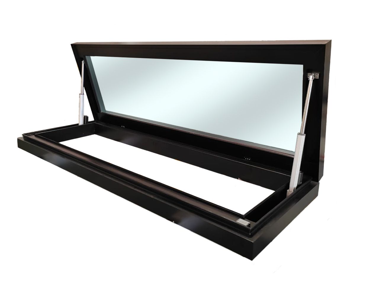 Окно-выход на кровлю мансардное алюминиевое 114х114 с электроприводом и датчиком дождя купить в Санкт-Петербурге