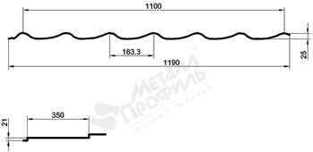 Профиль M35 Монтерра Х PE 0,45мм* 3610мм купить в Санкт-Петербурге
