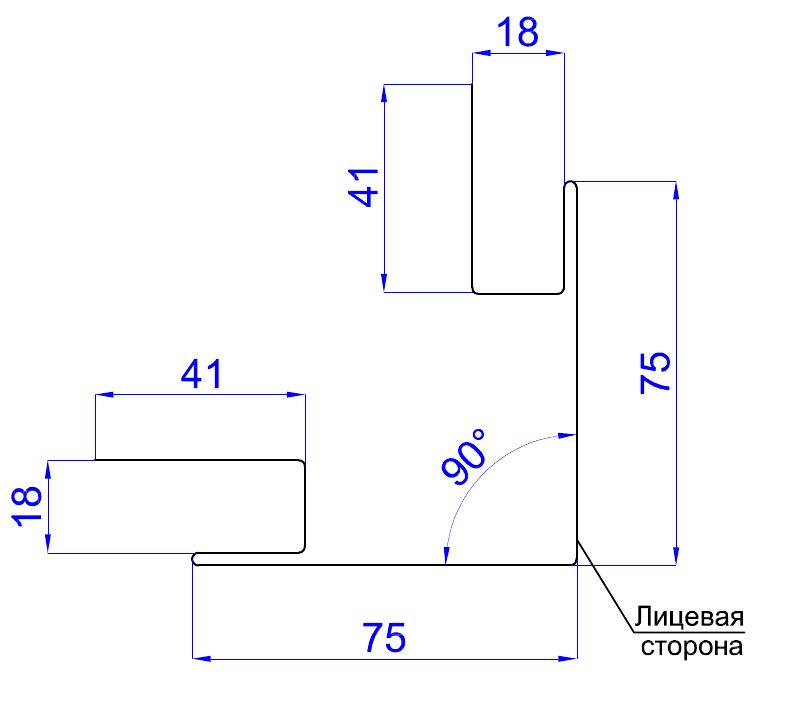 Планка угла наружного сложного 75x75x3000мм Viking купить в Санкт-Петербурге