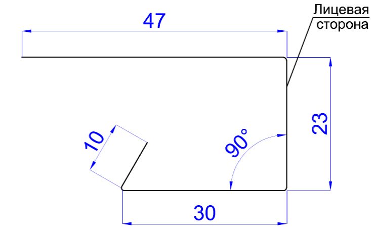 Планка завершающая сложная 30x25x3000мм Viking купить в Санкт-Петербурге