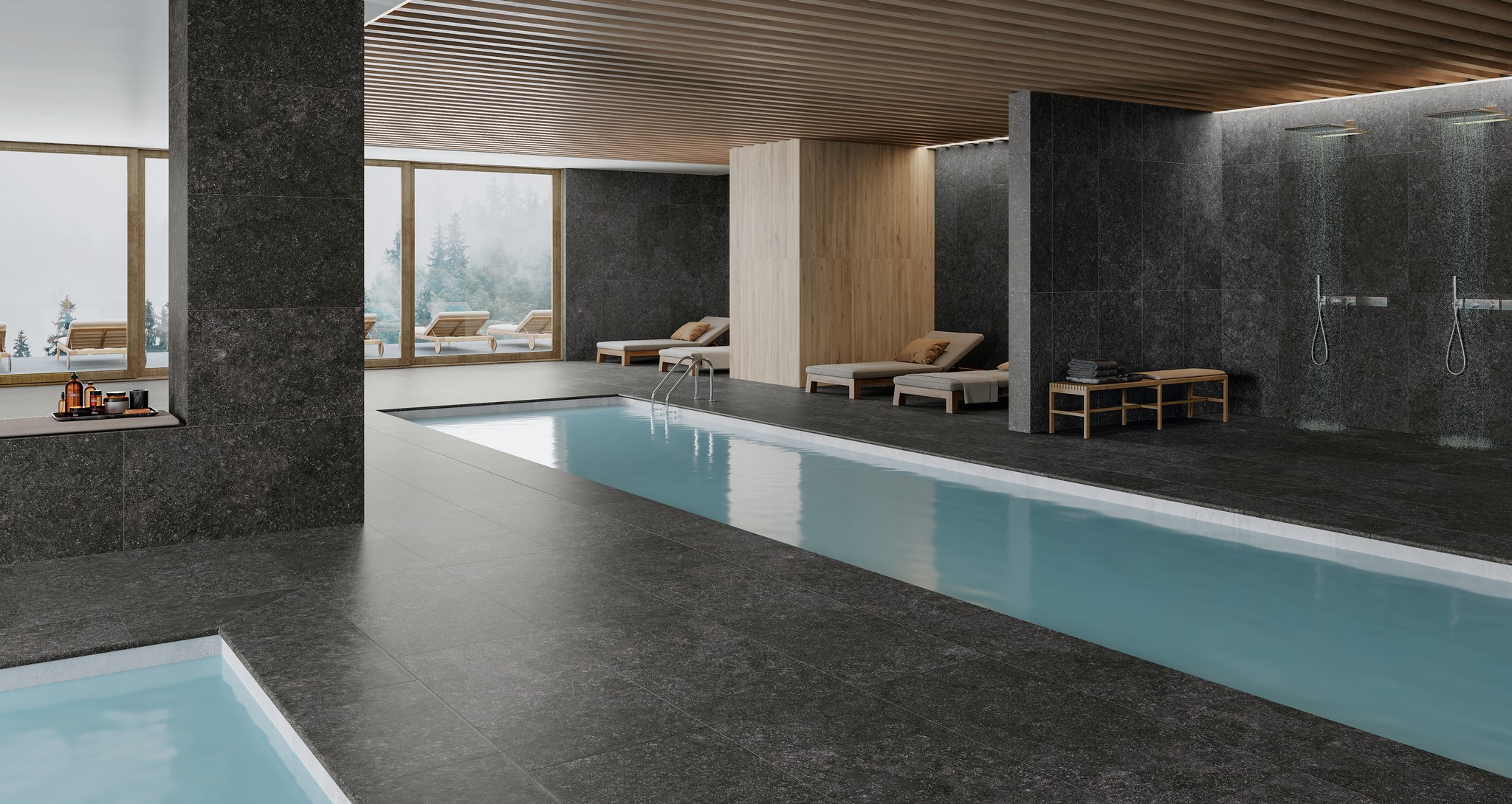 Ступень фронтальная Peldano Recto Ardenas Antracita R12 33х120х1.2 антислип 2шт/упак Exagres купить в Санкт-Петербурге