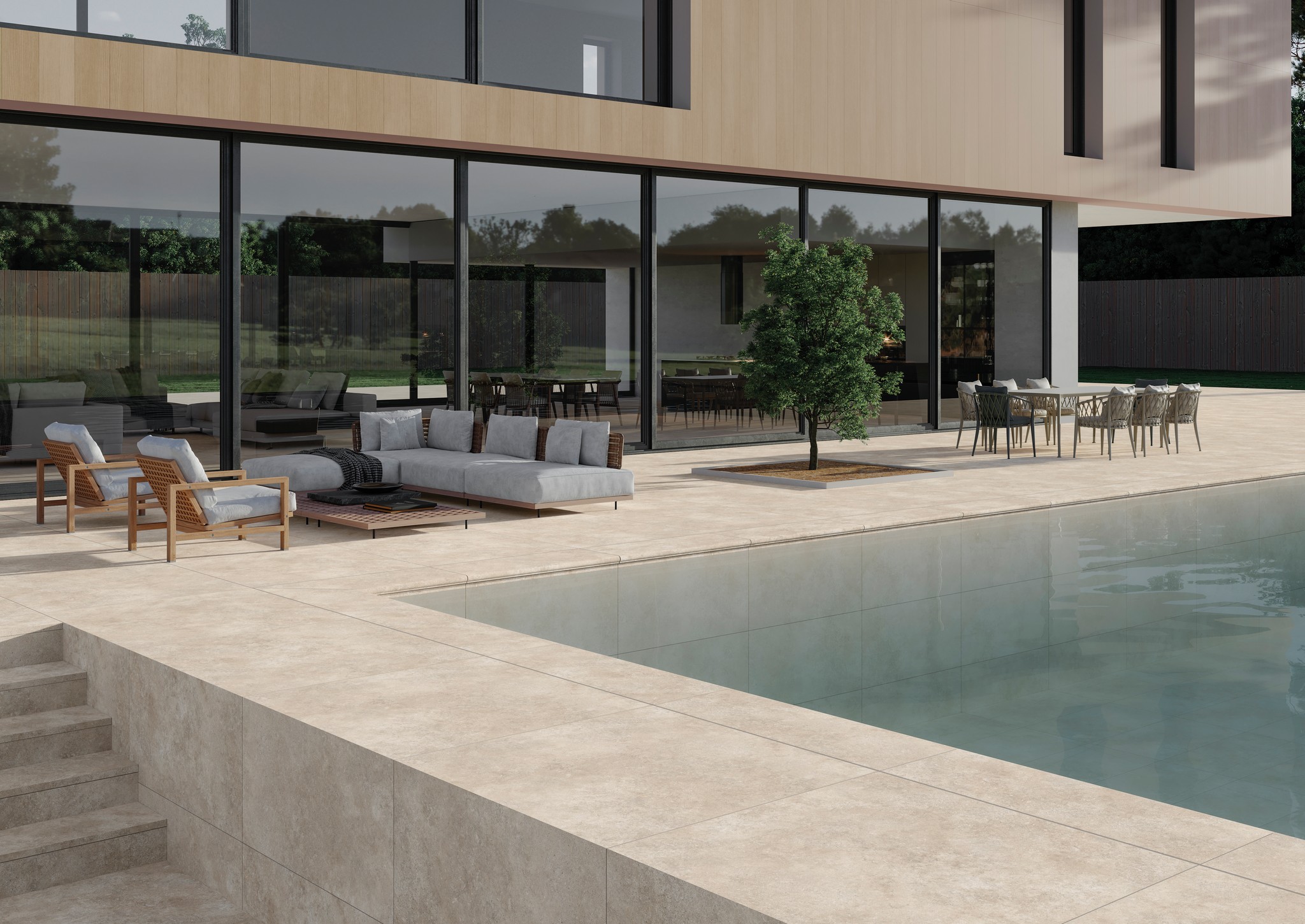 Ступень фронтальная Peldano Florentino Provenza Navona 33х33х1.3 антислип 4шт/упак Exagres купить в Санкт-Петербурге