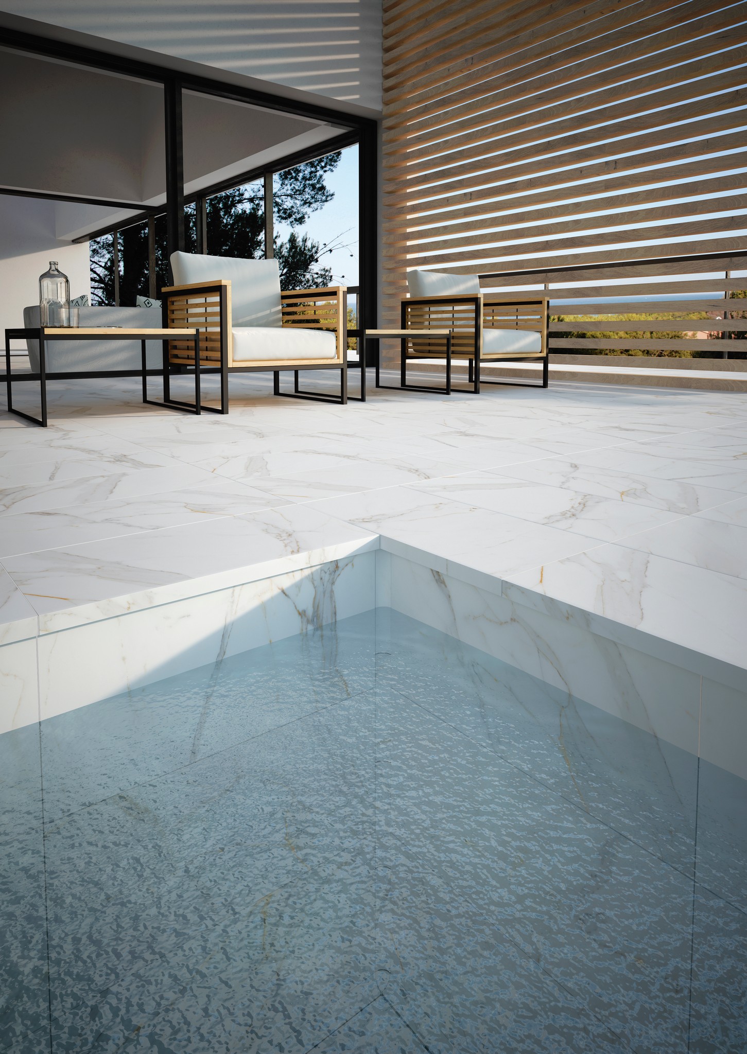 Ступень фронтальная Peldano Florentino Marbles Calacatta 33х120х1.2 матовая Exagres купить в Санкт-Петербурге