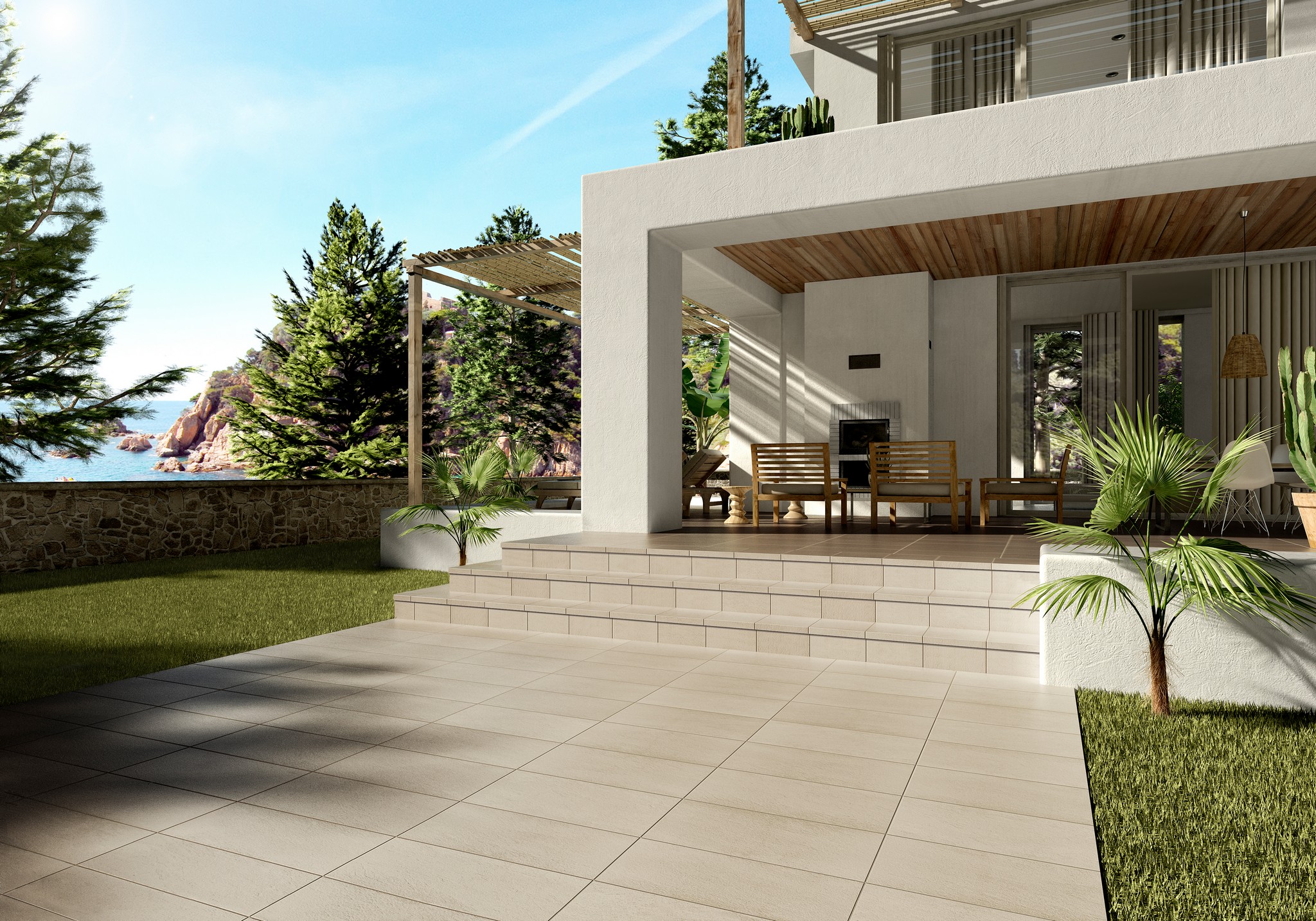 Ступень фронтальная Peldano Recto Mediterraneo Arena 33х33х1.2 антислип 4шт/упак Exagres купить в Санкт-Петербурге