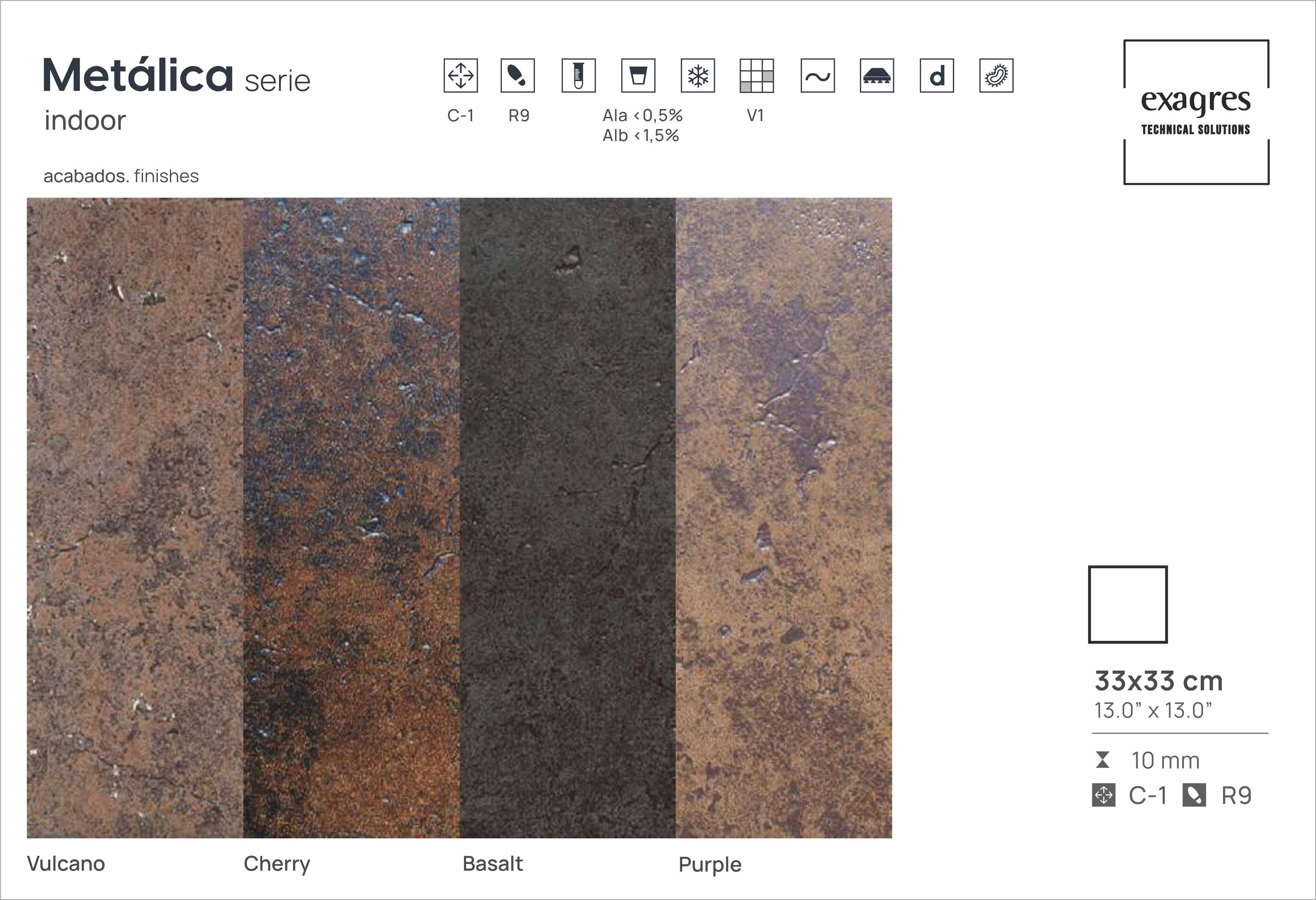 Ступень фронтальная Peldano Fiorentino Metalica Purple  33х33х1.2 матовый 4шт/упак Exagres купить в Санкт-Петербурге