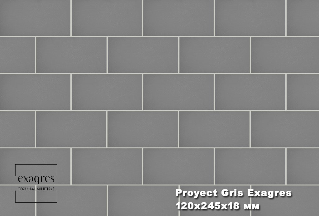 Плитка тротуарная Proyect Gris Base 12х24.5х1.8 антислип 18шт/упак Exagres купить в Санкт-Петербурге