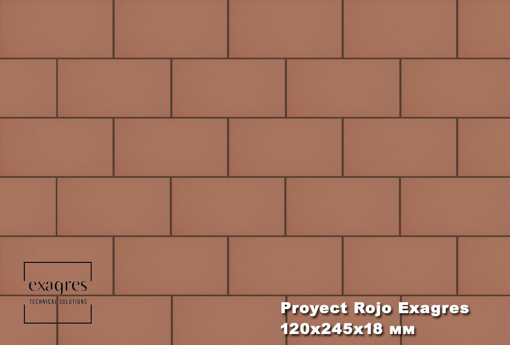Плитка тротуарная Proyect Rojo Base 12х24.5х1.8 антислип 18шт/упак Exagres купить в Санкт-Петербурге